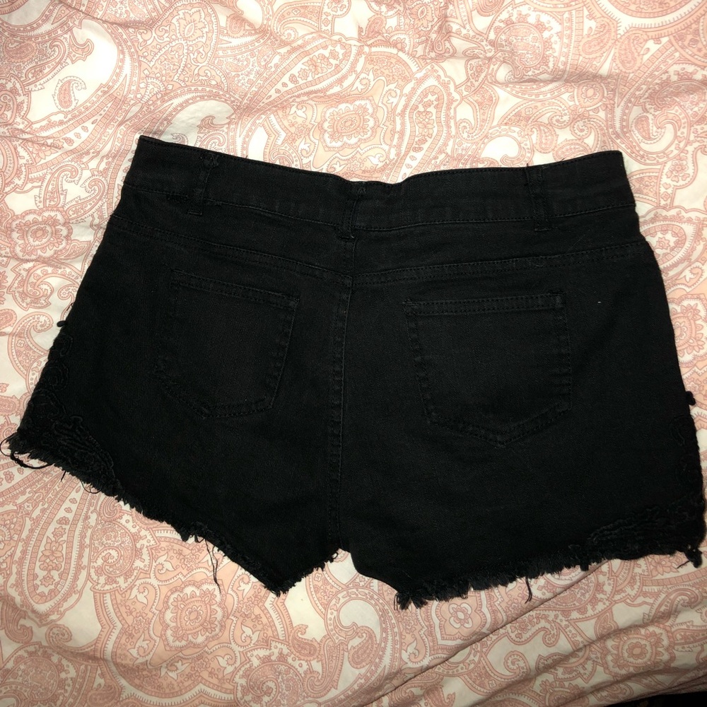Black lace shorts
